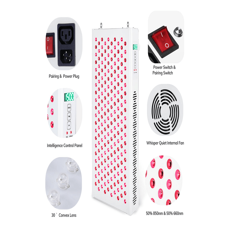 1500w FDA red light therapy 660nm 850nm Professional Medical grade total body LED Light Therapy for muscle and Skin Care Door Mount Kit